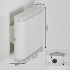 hofstein Gamas Lampe murale d´extérieur, Luminaire Up & Down, Applique murale LED Blanc, 1 lumière