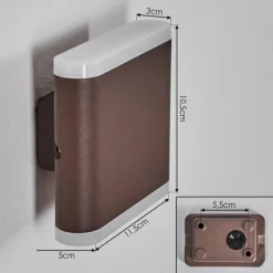 hofstein Gamas Lampe murale d´extérieur, Luminaire Up & Down, Applique murale LED Rouille, 1 lumière