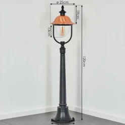 Luminaires Rustiques-hofstein Gascon Eclairage de chemin Cuivre, Noir, 1 lumière