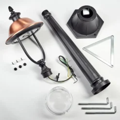 Luminaires Rustiques-hofstein Gascon Eclairage de chemin Cuivre, Noir, 1 lumière