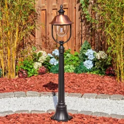 Luminaires Rustiques-hofstein Gascon Eclairage de chemin Cuivre, Noir, 1 lumière