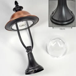 Luminaires Rustiques-hofstein Gascon Eclairage de chemin Cuivre, Noir, 1 lumière