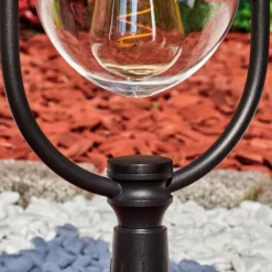 Luminaires Rustiques-hofstein Gascon Eclairage de chemin Cuivre, Noir, 1 lumière