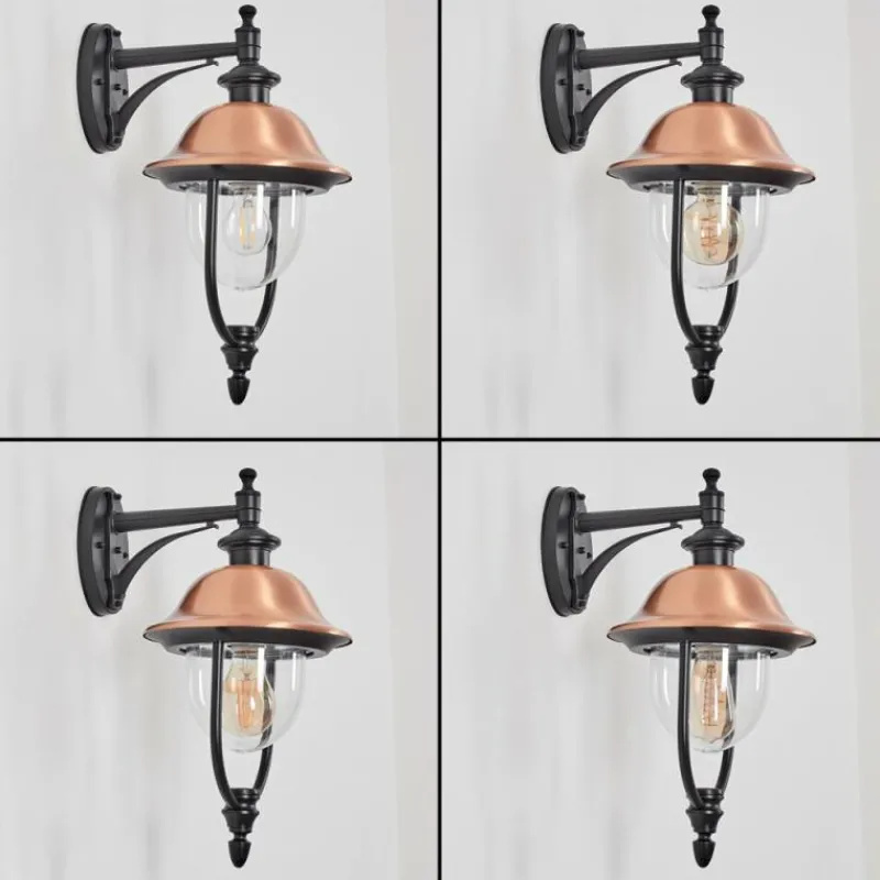 Luminaires Rustiques-hofstein Gascon Lampe murale d´extérieur, Applique murale Cuivre, Noir, 1 lumière