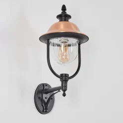 Luminaires Rustiques-hofstein Gascon Lampe murale d´extérieur, Applique murale Cuivre, Noir, 1 lumière