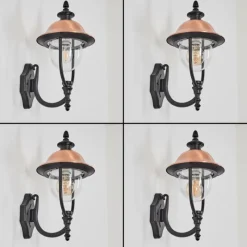 Luminaires Rustiques-hofstein Gascon Lampe murale d´extérieur, Applique murale Cuivre, Noir, 1 lumière