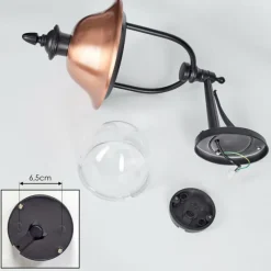 Luminaires Rustiques-hofstein Gascon Lampe murale d´extérieur, Applique murale Cuivre, Noir, 1 lumière