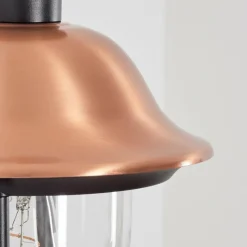 Luminaires Rustiques-hofstein Gascon Lampe murale d´extérieur, Applique murale Cuivre, Noir, 1 lumière, Détecteur de mouvement