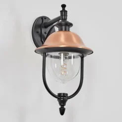 Luminaires Rustiques-hofstein Gascon Lampe murale d´extérieur, Applique murale Cuivre, Noir, 1 lumière