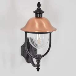 Luminaires Rustiques-hofstein Gascon Lampe murale d´extérieur, Applique murale Cuivre, Noir, 1 lumière