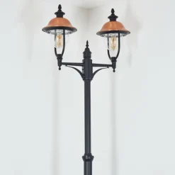 Luminaires Rustiques-hofstein Gascon Luminaire extérieur, Réverbère, Eclairage de chemin Noir, 2 lumières