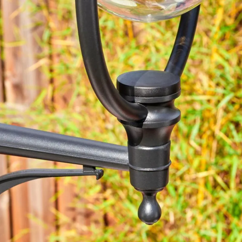 Luminaires Rustiques-hofstein Gascon Luminaire extérieur, Réverbère, Eclairage de chemin Noir, 2 lumières