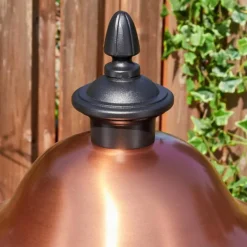 Luminaires Rustiques-hofstein Gascon Réverbère, Eclairage de chemin Cuivre, Noir, 1 lumière