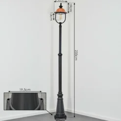 Luminaires Rustiques-hofstein Gascon Réverbère, Eclairage de chemin Cuivre, Noir, 1 lumière