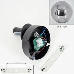 hofstein Gastor Boule lumineuse, Applique murale, Spot mural Fumé, 1 lumière