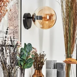 hofstein Gastor Boule lumineuse, Applique murale, Spot mural Ambre, 1 lumière