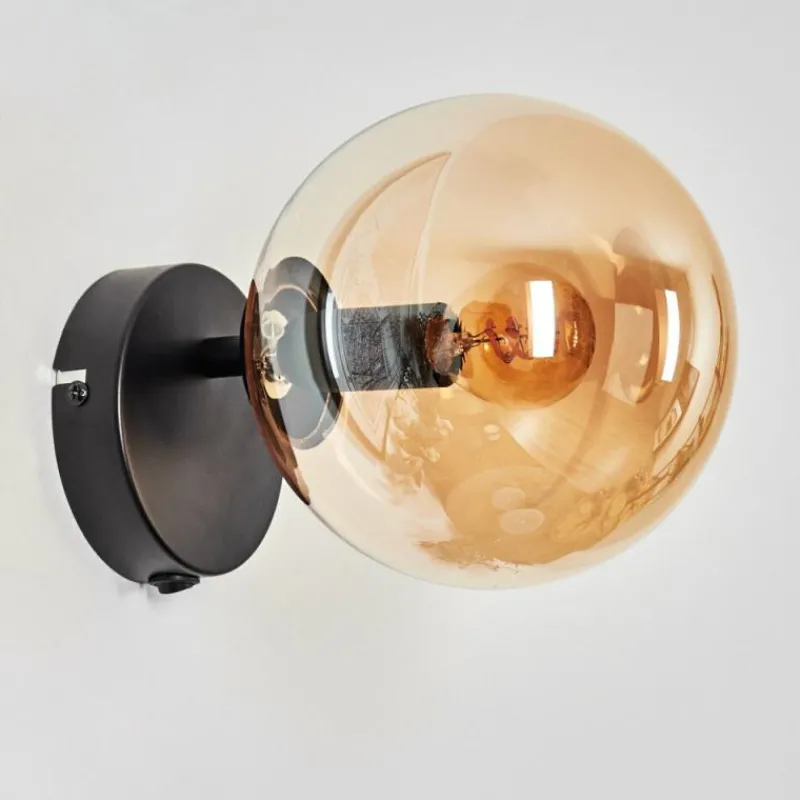 hofstein Gastor Boule lumineuse, Applique murale, Spot mural Ambre, 1 lumière