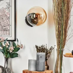 hofstein Gastor Boule lumineuse, Applique murale, Spot mural Ambre, 1 lumière