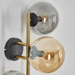 Lampes Dorées-hofstein Gastor Boule lumineuse, Applique murale 42 cm Or, Noir, 3 lumières