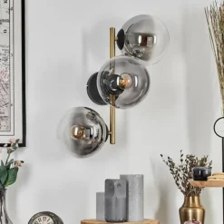 Lampes Dorées-hofstein Gastor Boule lumineuse, Applique murale Or, Noir, 3 lumières