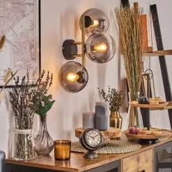 Lampes Dorées-hofstein Gastor Boule lumineuse, Applique murale Or, Noir, 3 lumières