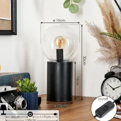 hofstein Gastor Boule lumineuse, Lampe de bureau, Lampe à poser Clair, 1 lumière