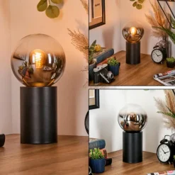 hofstein Gastor Boule lumineuse, Lampe de bureau, Lampe à poser Chrome, Clair, Fumé, 1 lumière