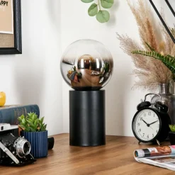 hofstein Gastor Boule lumineuse, Lampe de bureau, Lampe à poser Chrome, Clair, Fumé, 1 lumière