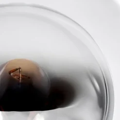 Suspension Verre Fumé-hofstein Gastor Boule lumineuse, Lampe de bureau, Lampe à poser Chrome, Clair, Fumé, 1 lumière