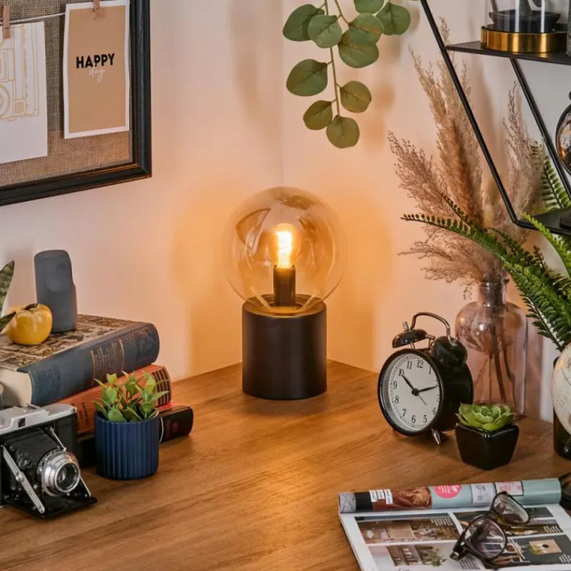 hofstein Gastor Boule lumineuse, Lampe de bureau, Lampe à poser Ambre, 1 lumière