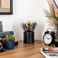 hofstein Gastor Boule lumineuse, Lampe de bureau, Lampe à poser Clair, Fumé, 1 lumière