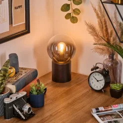 hofstein Gastor Boule lumineuse, Lampe de bureau, Lampe à poser Clair, Fumé, 1 lumière