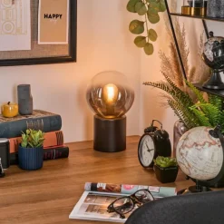 hofstein Gastor Boule lumineuse, Lampe de bureau, Lampe à poser Clair, Fumé, 1 lumière