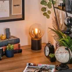 hofstein Gastor Boule lumineuse, Lampe de bureau, Lampe à poser Ambre, Clair, 1 lumière