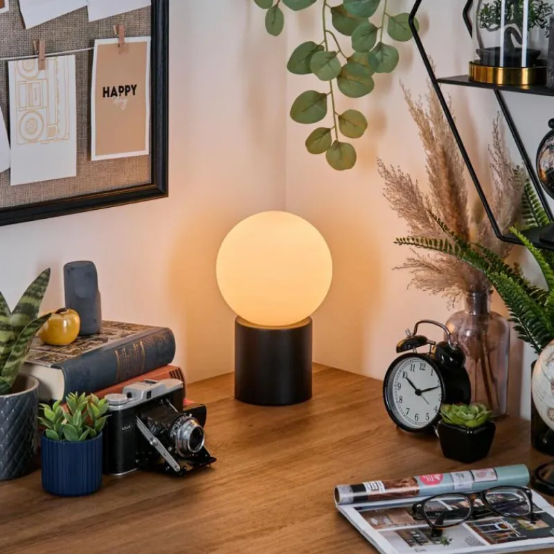 hofstein Gastor Boule lumineuse, Lampe de bureau, Lampe à poser 15 cm Blanc, 1 lumière