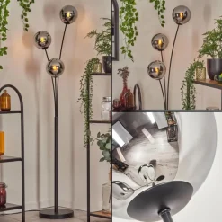 hofstein Gastor Boule lumineuse, Lampadaire Chrome, Fumé, 3 lumières