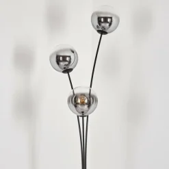 hofstein Gastor Boule lumineuse, Lampadaire Chrome, Clair, Fumé, 3 lumières