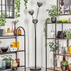 hofstein Gastor Boule lumineuse, Lampadaire Chrome, Clair, Fumé, 3 lumières