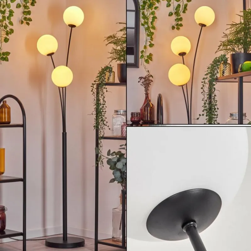 hofstein Gastor Boule lumineuse, Lampadaire Blanc, 3 lumières