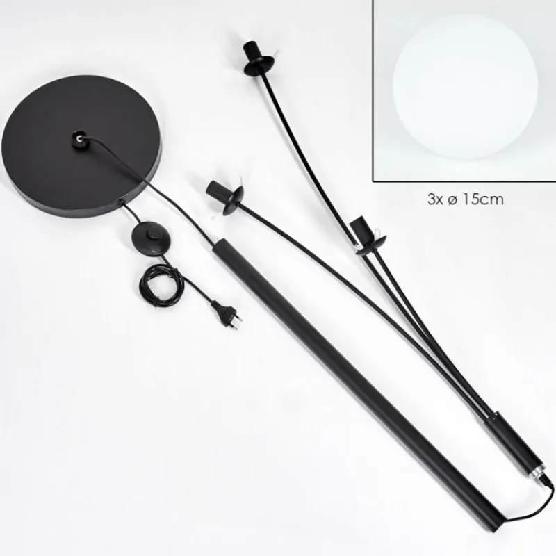 hofstein Gastor Boule lumineuse, Lampadaire Blanc, 3 lumières