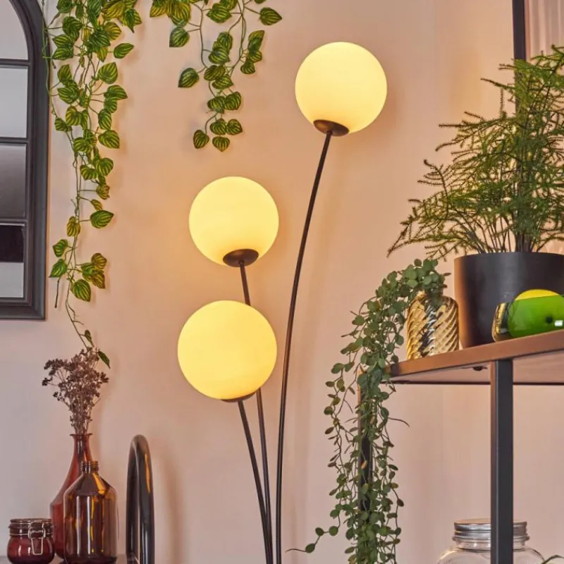 hofstein Gastor Boule lumineuse, Lampadaire Blanc, 3 lumières