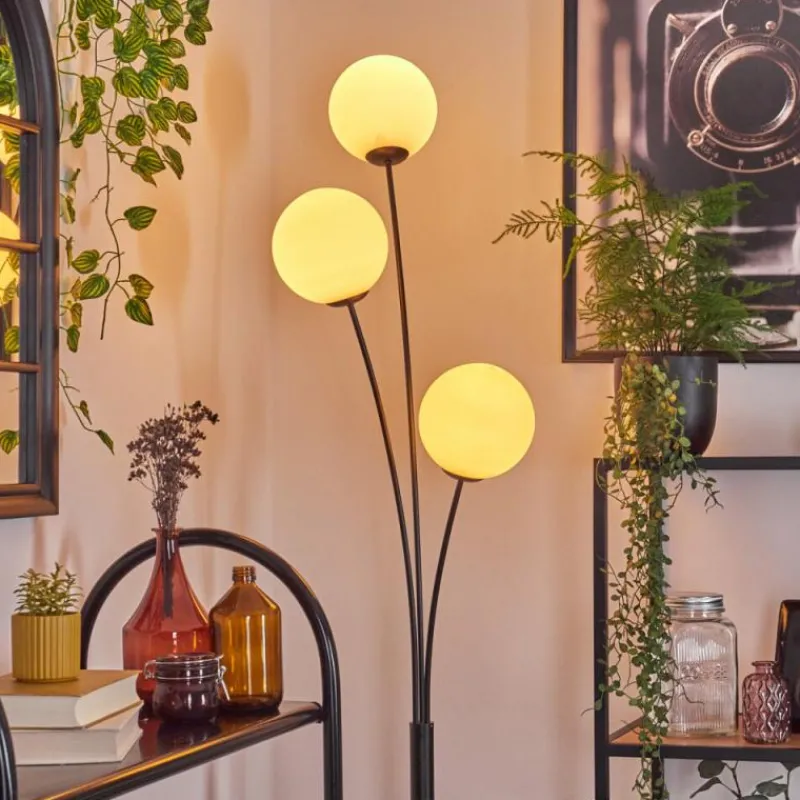 hofstein Gastor Boule lumineuse, Lampadaire Blanc, 3 lumières