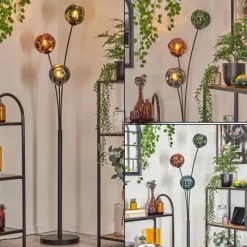 hofstein Gastor Boule lumineuse, Lampadaire Bleu, Vert, Cuivré, 3 lumières