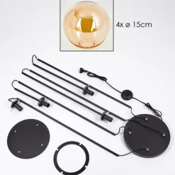 hofstein Gastor Lampadaire 30 cm Ambre, 4 lumières