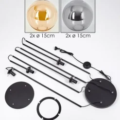 hofstein Gastor Lampadaire 30 cm Ambre, Fumé, 4 lumières