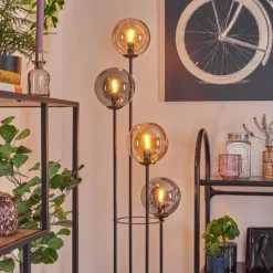 hofstein Gastor Lampadaire 30 cm Ambre, Fumé, 4 lumières