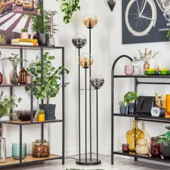 Suspension Verre Fumé-hofstein Gastor Lampadaire 30 cm Ambre, Clair, Fumé, 4 lumières