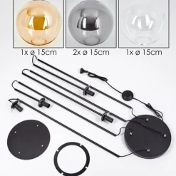 hofstein Gastor Lampadaire 30 cm Ambre, Clair, Fumé, 4 lumières