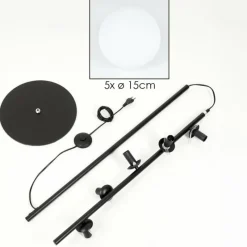 hofstein Gastor Lampadaire 33 cm Blanc, 5 lumières