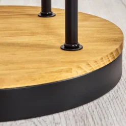 hofstein Gastor Lampadaire 30 cm Bois foncé, Noir, 3 lumières